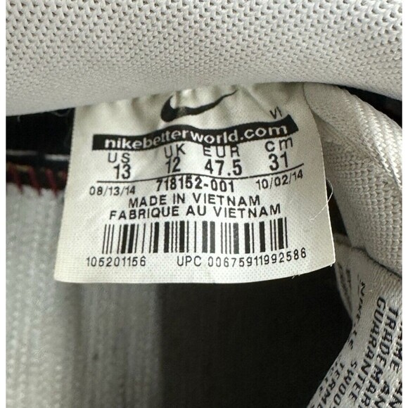 Nike Air Force 1 Low 07 LV8 Men's 13 Black Metallic Silver 718152-001 Shoes - Picture 9 of 12